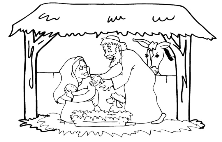 Nativity Colouring Page Covenant Mennonite Church